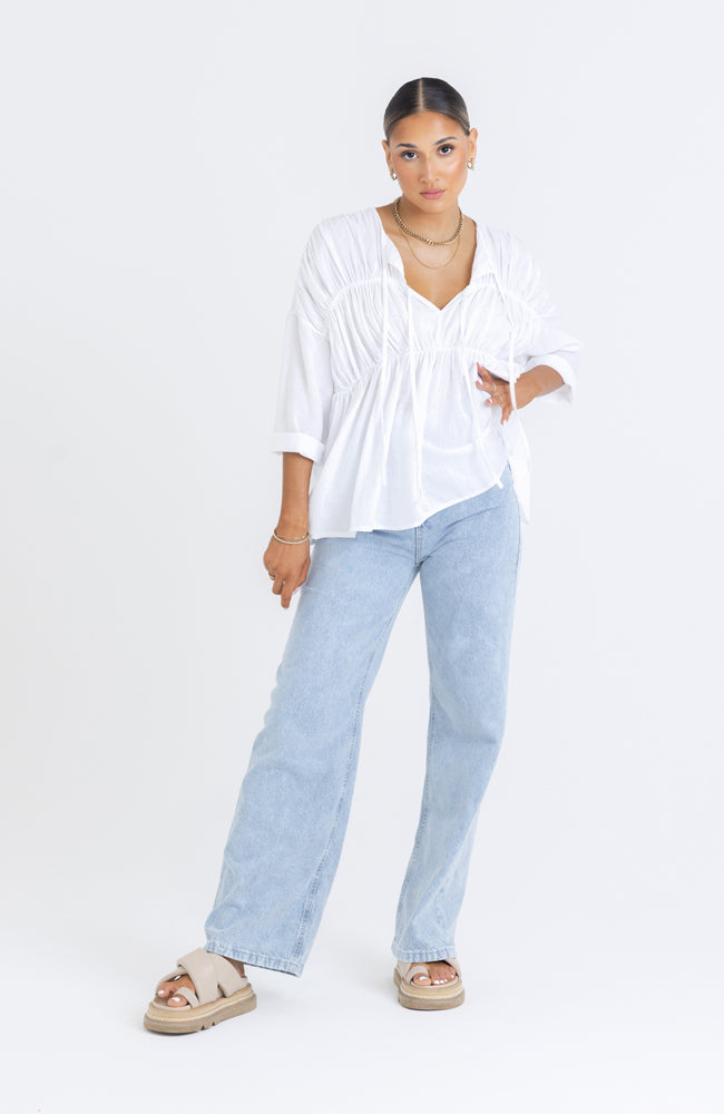 Bahama Linen Top - White