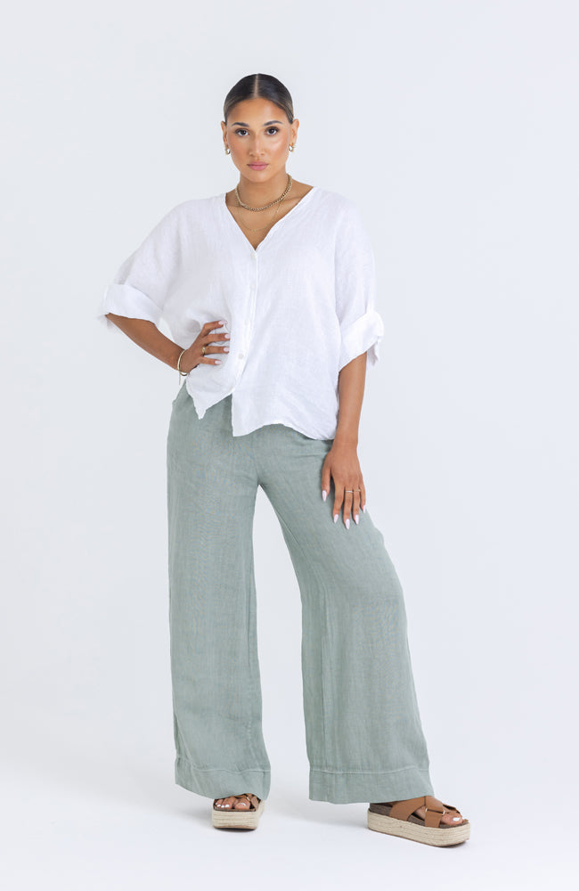 Bowie Linen Pant - Sage