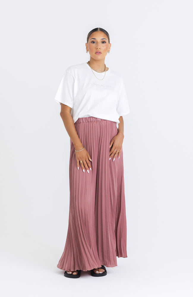 Brooklyn Pleat Pant - Rose