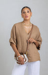Blake Linen Shirt - Safari