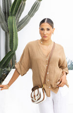 Blake Linen Shirt - Safari