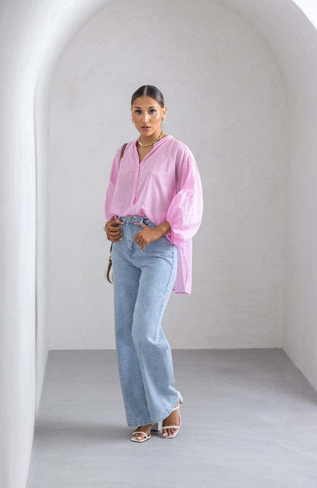 Brie Cotton Top - Pink
