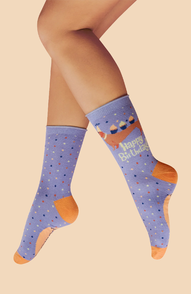 Pup-cake Birthday party Ankle Socks - Lilac