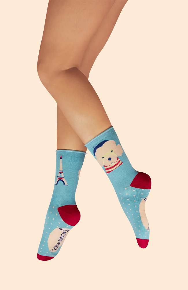 Parisienne Pooch Ankle Socks - Denim