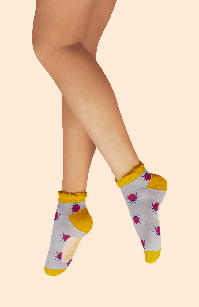 Lovely Ladybirds Trainer Socks - Lilac