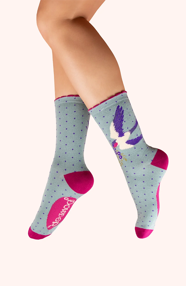Ankle Socks – Swooping Swallow/Ice