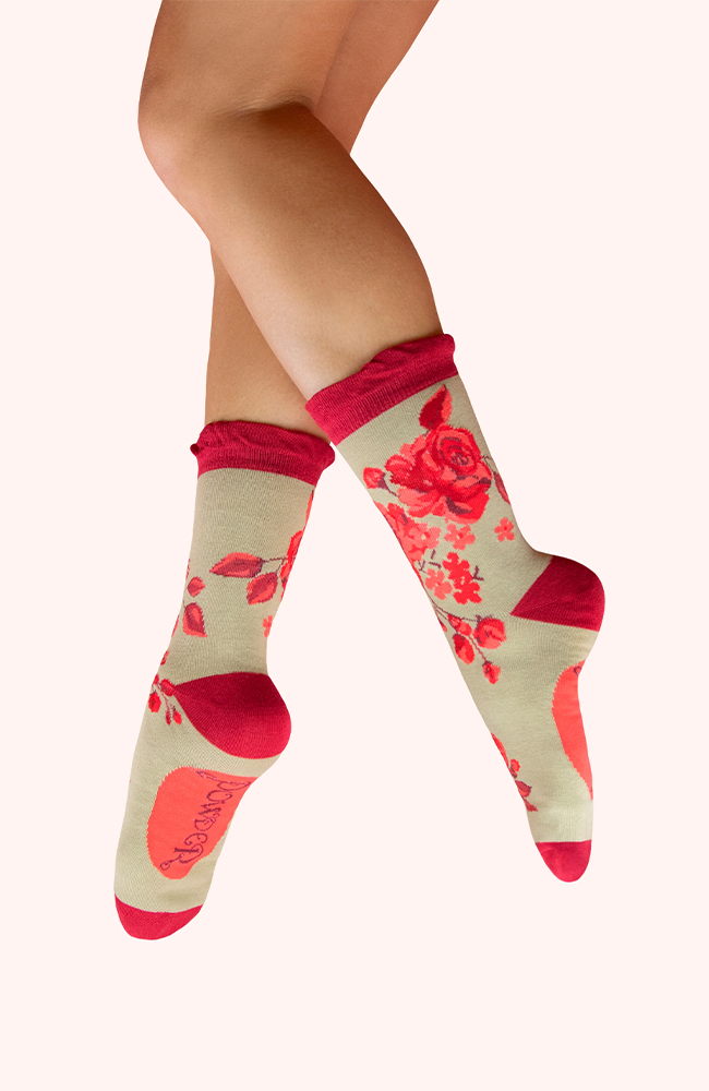 Ankle Socks - Rouge Blooms