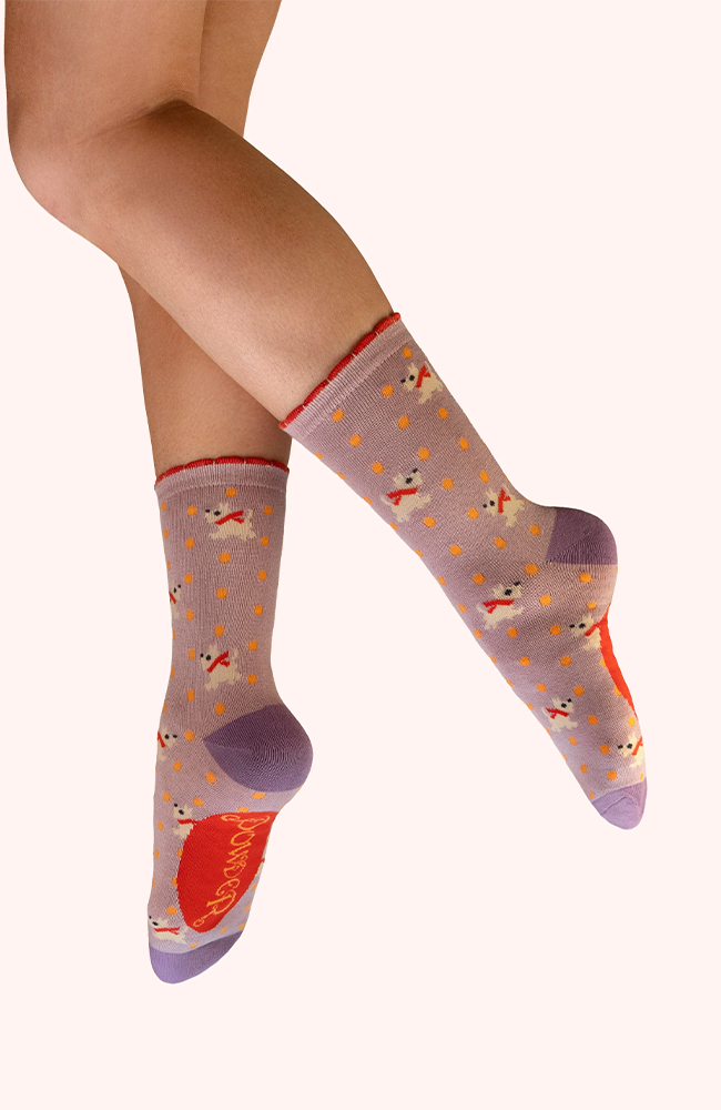 Ankle Socks – Woolly Westies/Pink