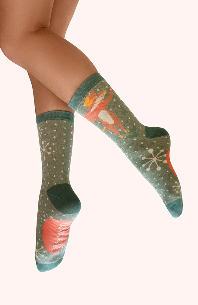 Ankle Socks – Skiing Mouse