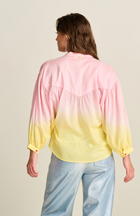 Blooming Faded Blouse - Pink Yellow