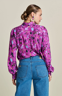 Milly Featherfest Cactus Blouse - Pink