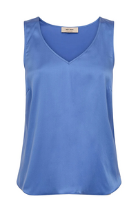 Astrid V-Neck Silk Tank - Ultramarine