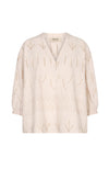 Nadine 3/4 Embroidered Blouse - Tan
