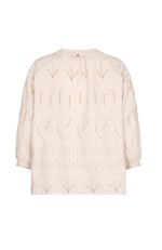 Nadine 3/4 Embroidered Blouse - Tan