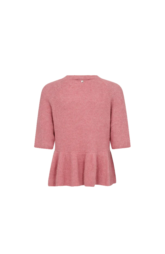 Thora O-Neck Frill Knit - Dusty Rose
