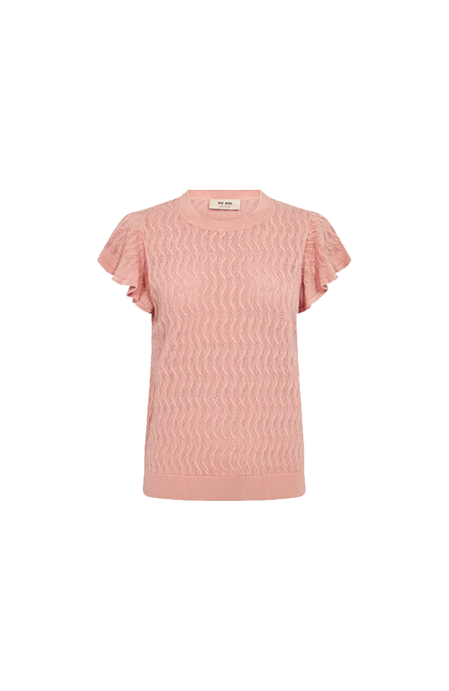 Ganna O-Neck Knit Top - Peachy