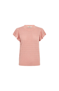 Ganna O-Neck Knit Top - Peachy