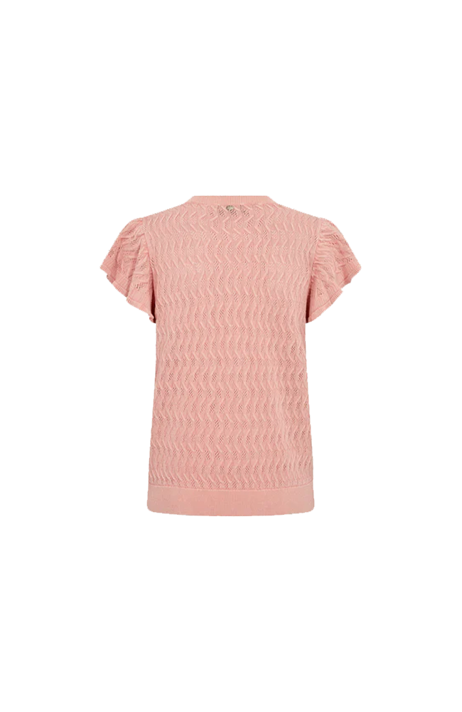 Ganna O-Neck Knit Top - Peachy