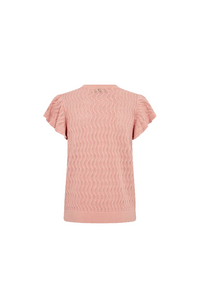 Ganna O-Neck Knit Top - Peachy