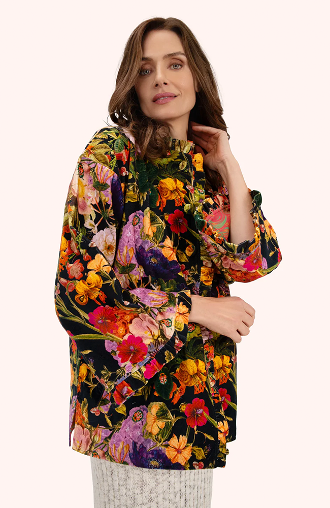 Velvet Jacket - Midnight Posy