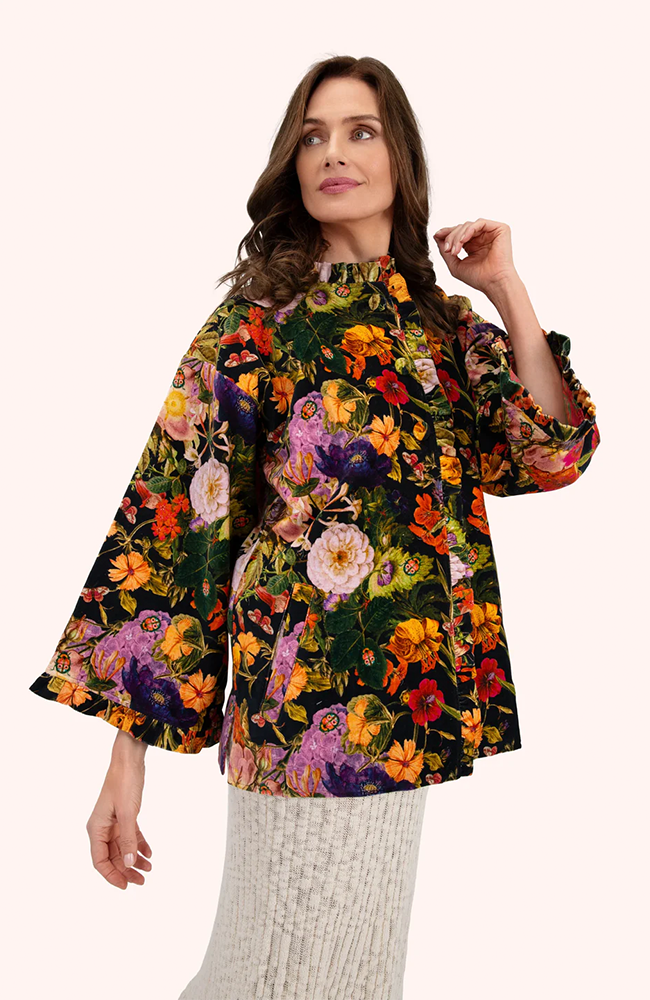 Velvet Jacket - Midnight Posy