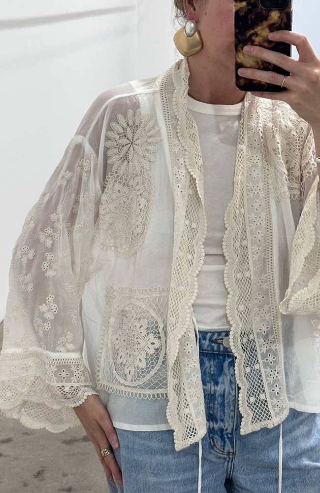 Sandra Patched Kimono - Natural