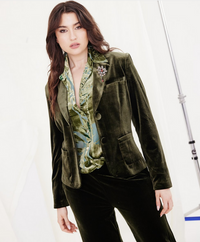 Charvi Velvet Jacket - Olive