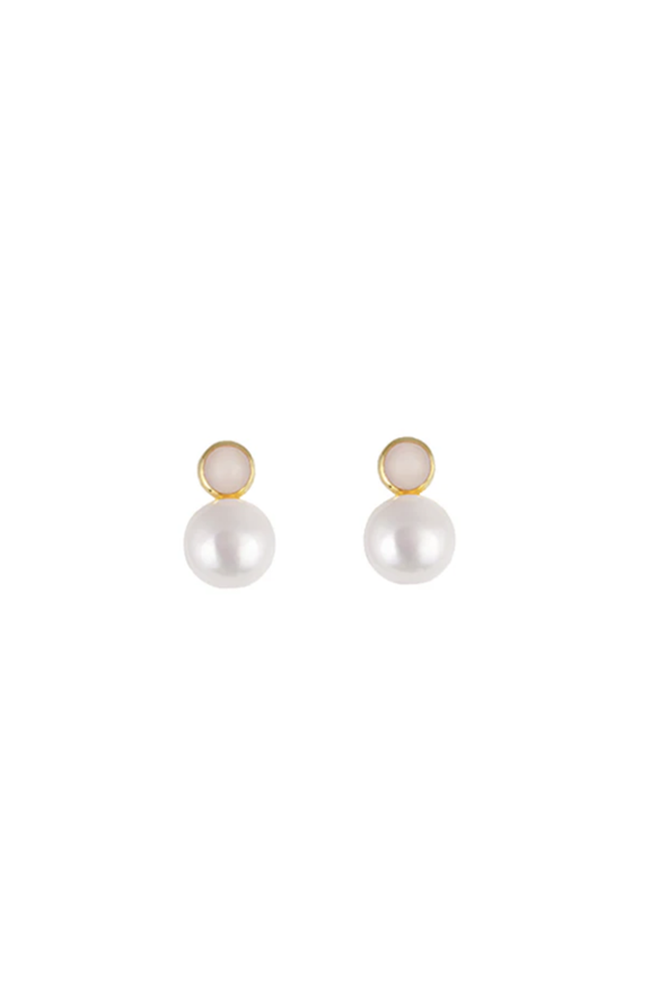 Aquatic Pearl Earring - Gold