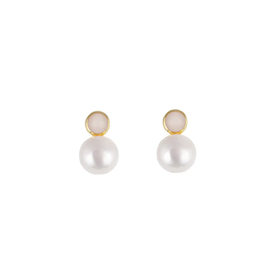 Aquatic Pearl Earring - Gold