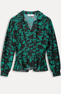 Camo Teal Green Blouse