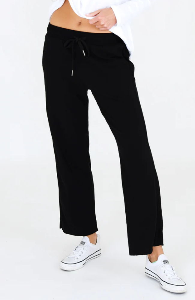 Flinders Wide Leg Sweat Jogger - Black