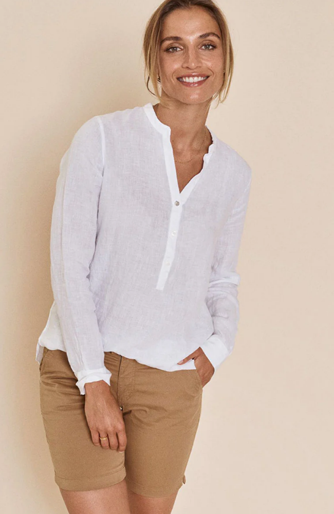 Danna Linen Blouse - White