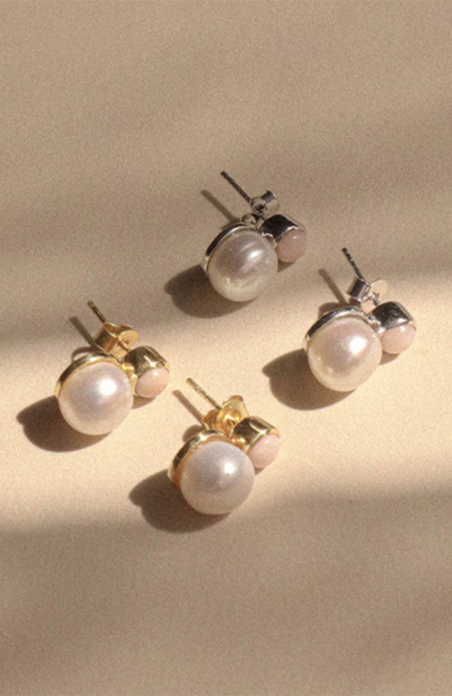 Aquatic Pearl Earring - Gold