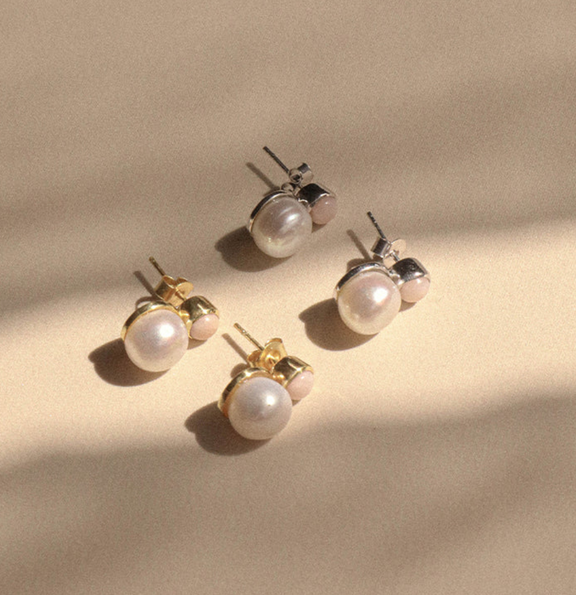 Aquatic Pearl Earring - Gold