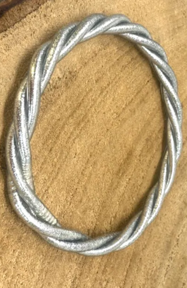 Budhist Temple Bangle Twist - Silver