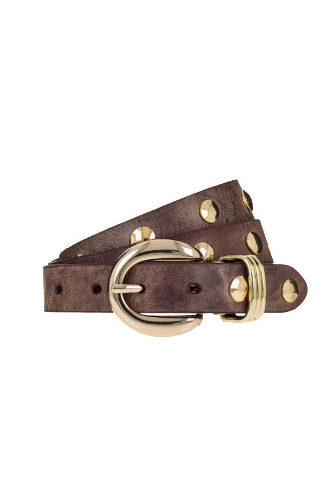 Maria Gold Belt - Dark Brown