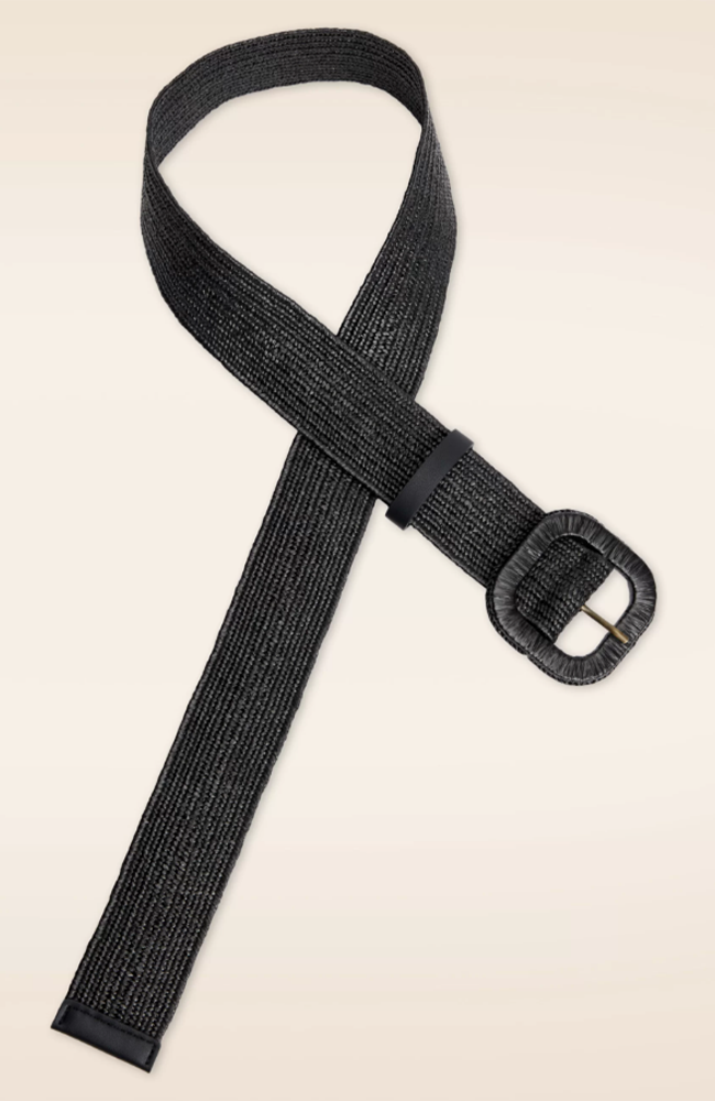 Raffia Belt - Black