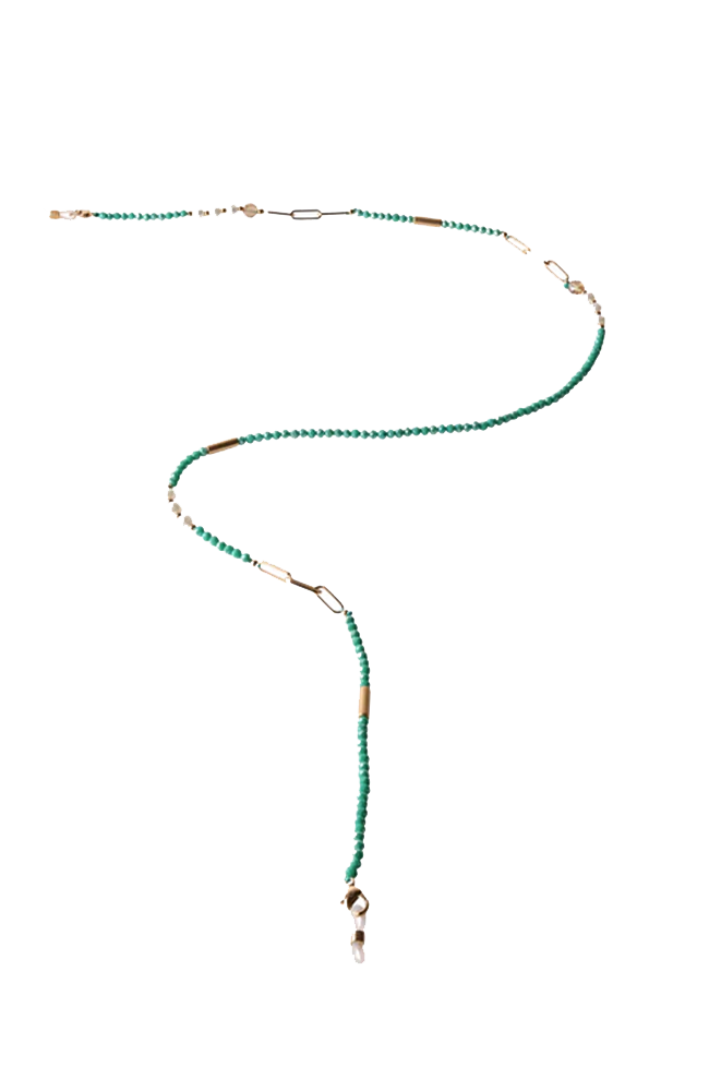 Sunglass Chain - Turquoise/Pearl Beaded
