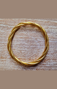 Budhist Temple Bangle Twist - Gold