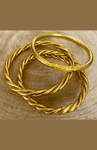 Budhist Temple Bangle Twist - Gold