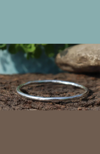 Budhist Temple Bangle Thin - Silver