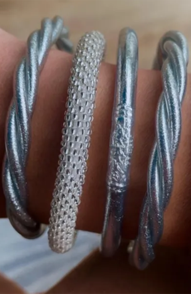 Budhist Temple Bangle Twist - Silver