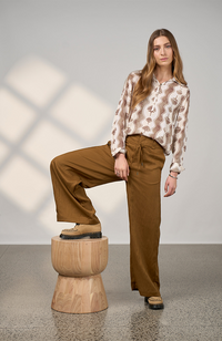 Waverly Blouse - Taupe Multi