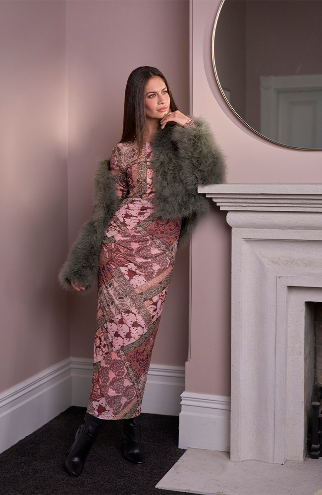 Byzantium Mesh Dress - Blush Multi