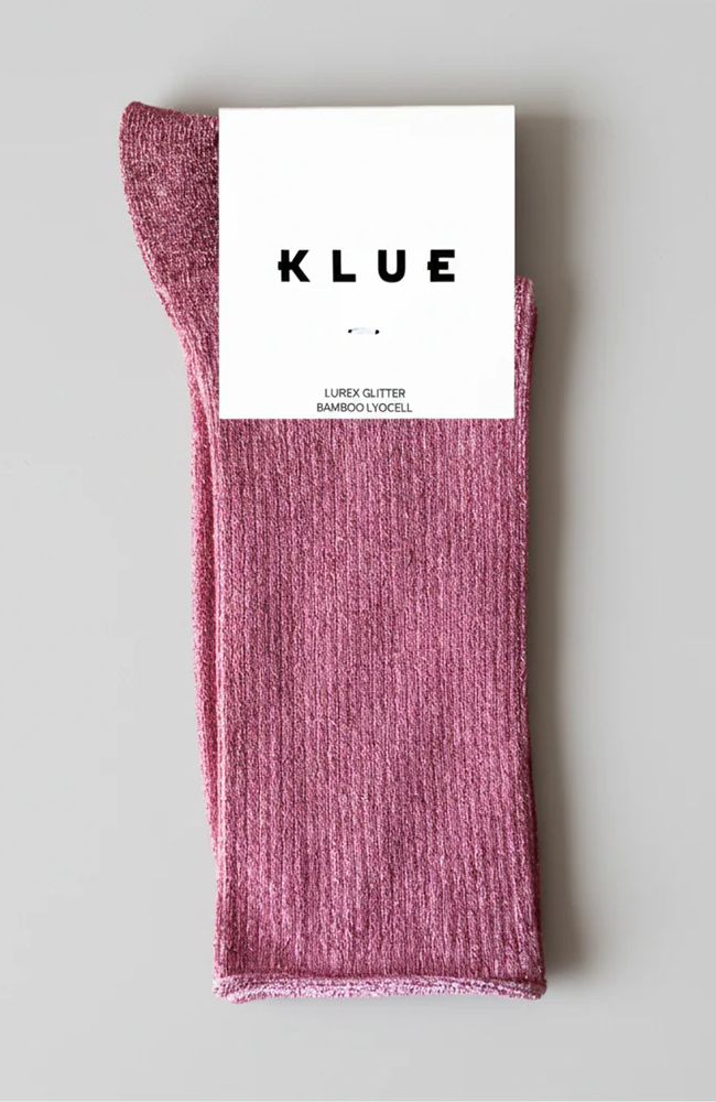 Glitter Lurex Socks - Strawberry Red