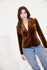 Charvi Velvet Jacket - Caramel