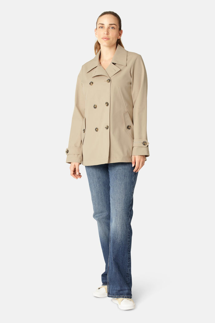 Rain Peacoat - White Pepper