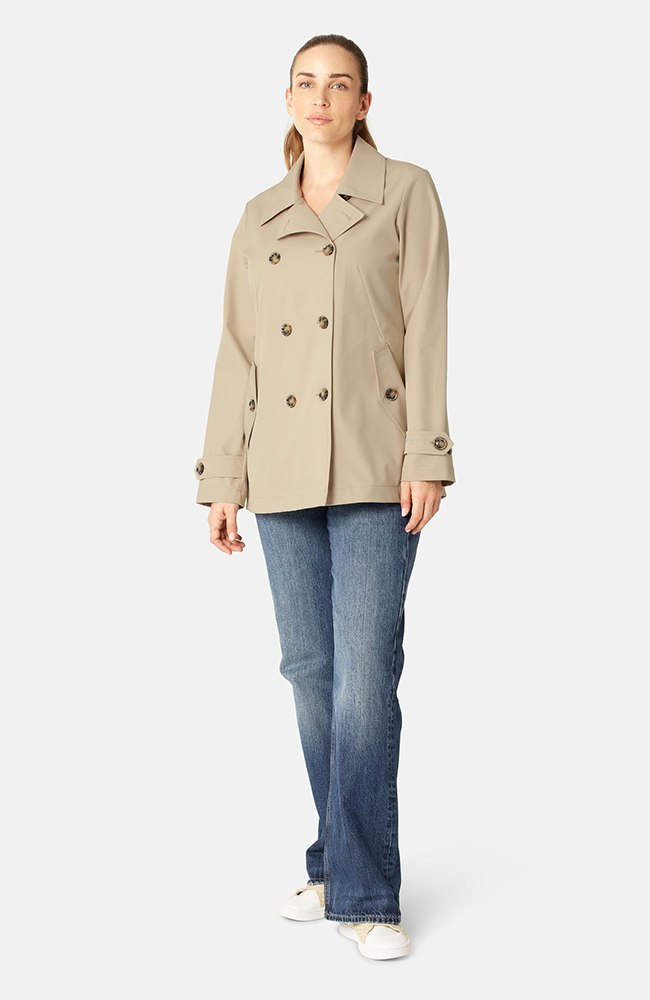 Rain Peacoat - White Pepper