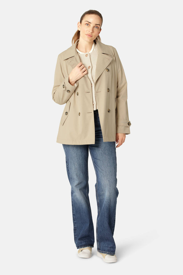 Rain Peacoat - White Pepper