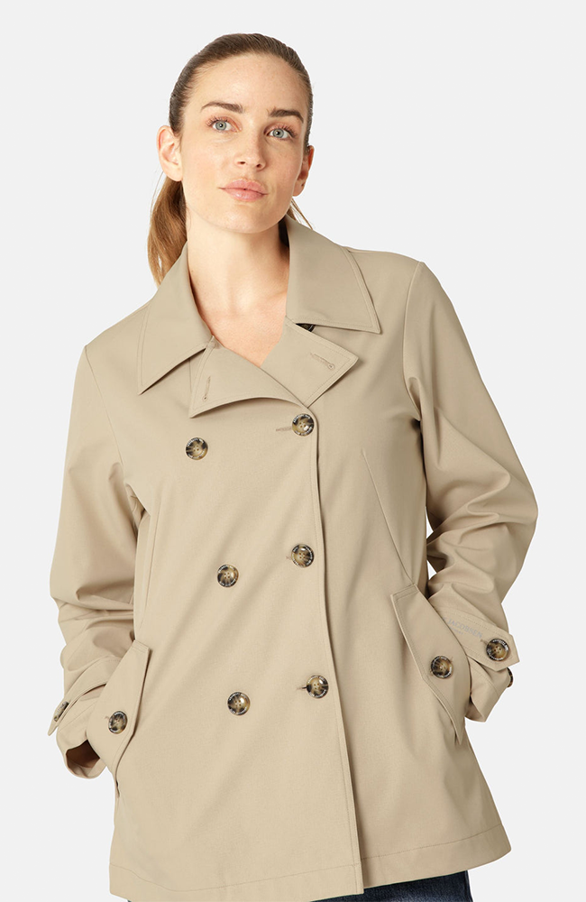 Rain Peacoat - White Pepper